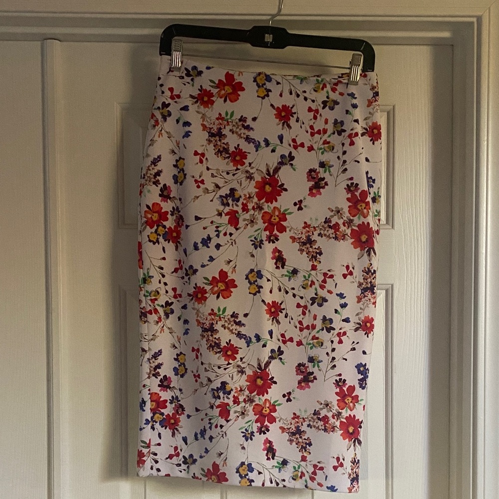 Express Multicolor Floral Pencil Skirt